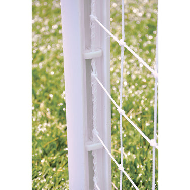 Soccer Goals - Classic Official Round Goal - Semi-Permanent with European Backstays (8 ft.H x 24 ft.W x 4 ft.B x 10 ft.D) - NFHS, NCAA, FIFA Compliant